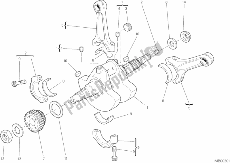 Todas as partes de Virabrequim do Ducati Monster 696 ABS 2013